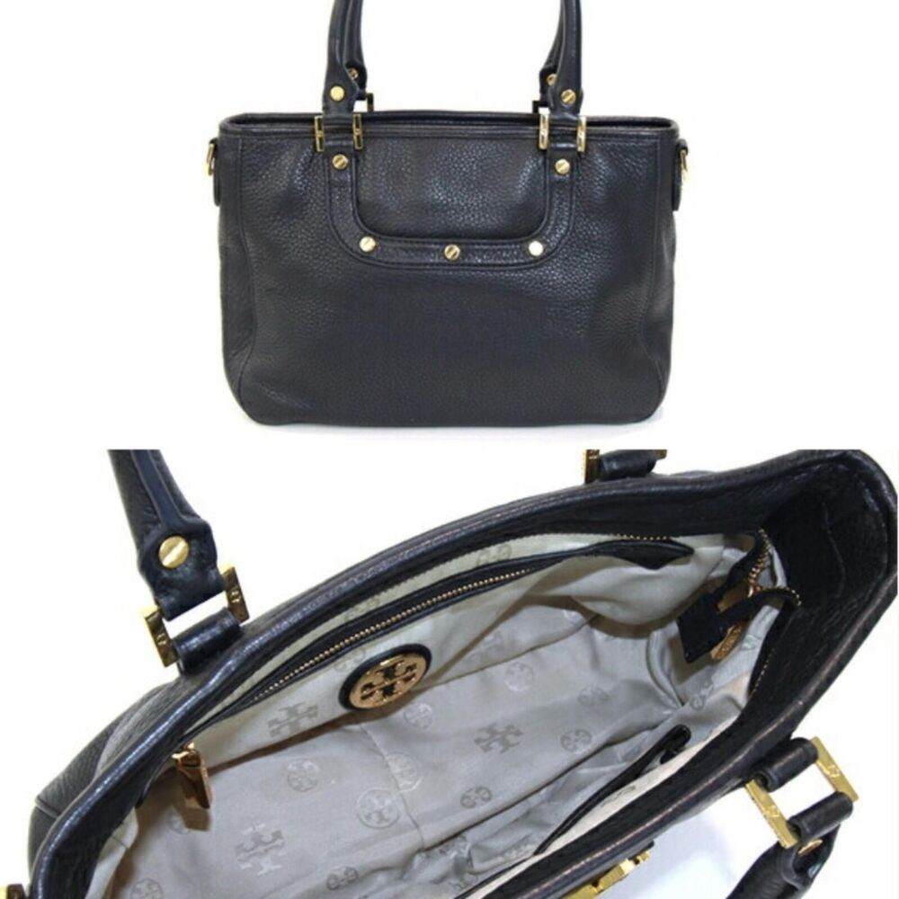 Tory Burch Amanda Black Pebbled 2 way Bag  IMMACULATE - Picture 3 of 3